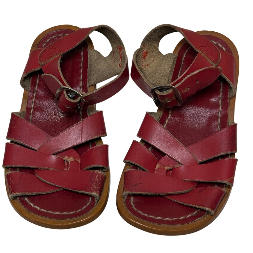 Salt Water Sandals Red Strappy Sandals Kids 9 Classic Retro SummerCoastal Beach‎